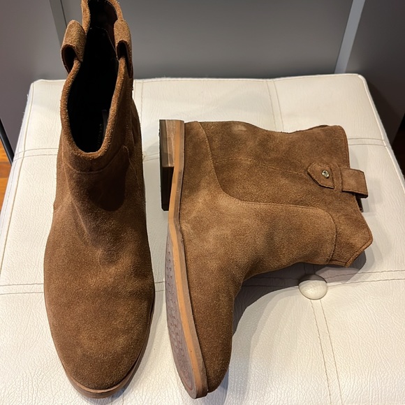 Coke Haan Rayna Suede Wedge Booties GRANDSERIES 7.5 in Earthen Suede - Picture 9 of 15